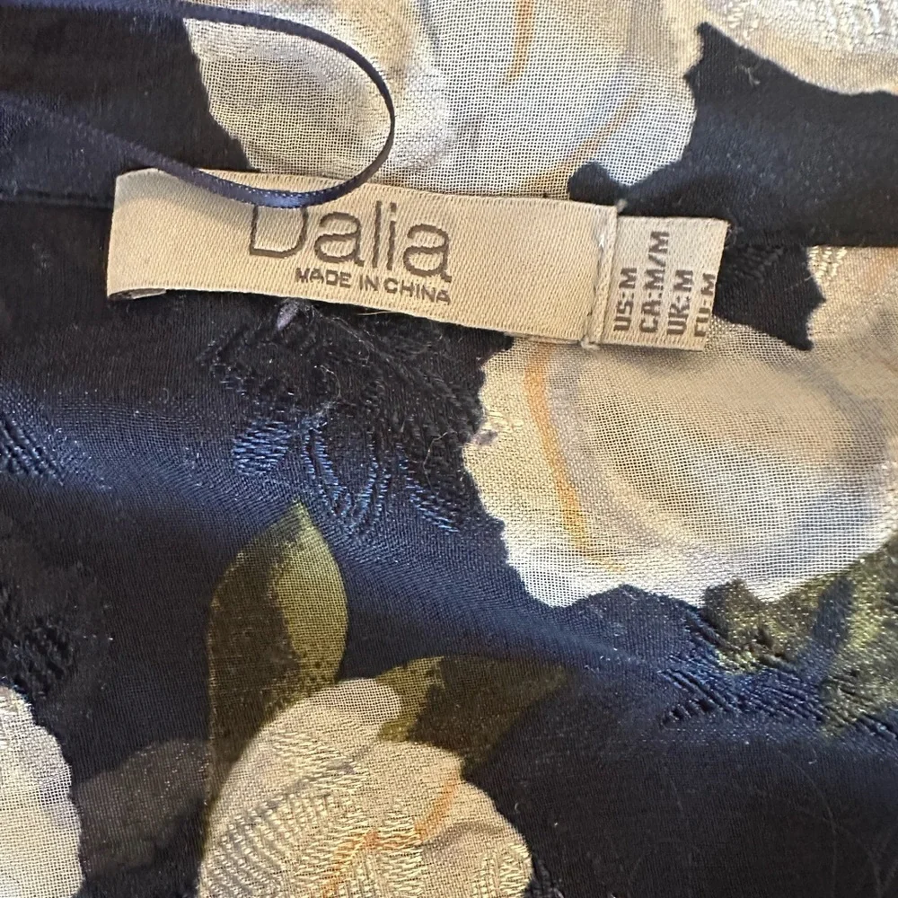 Dalia sheer navy and white magnolia print blouse - Picture 4 of 4
